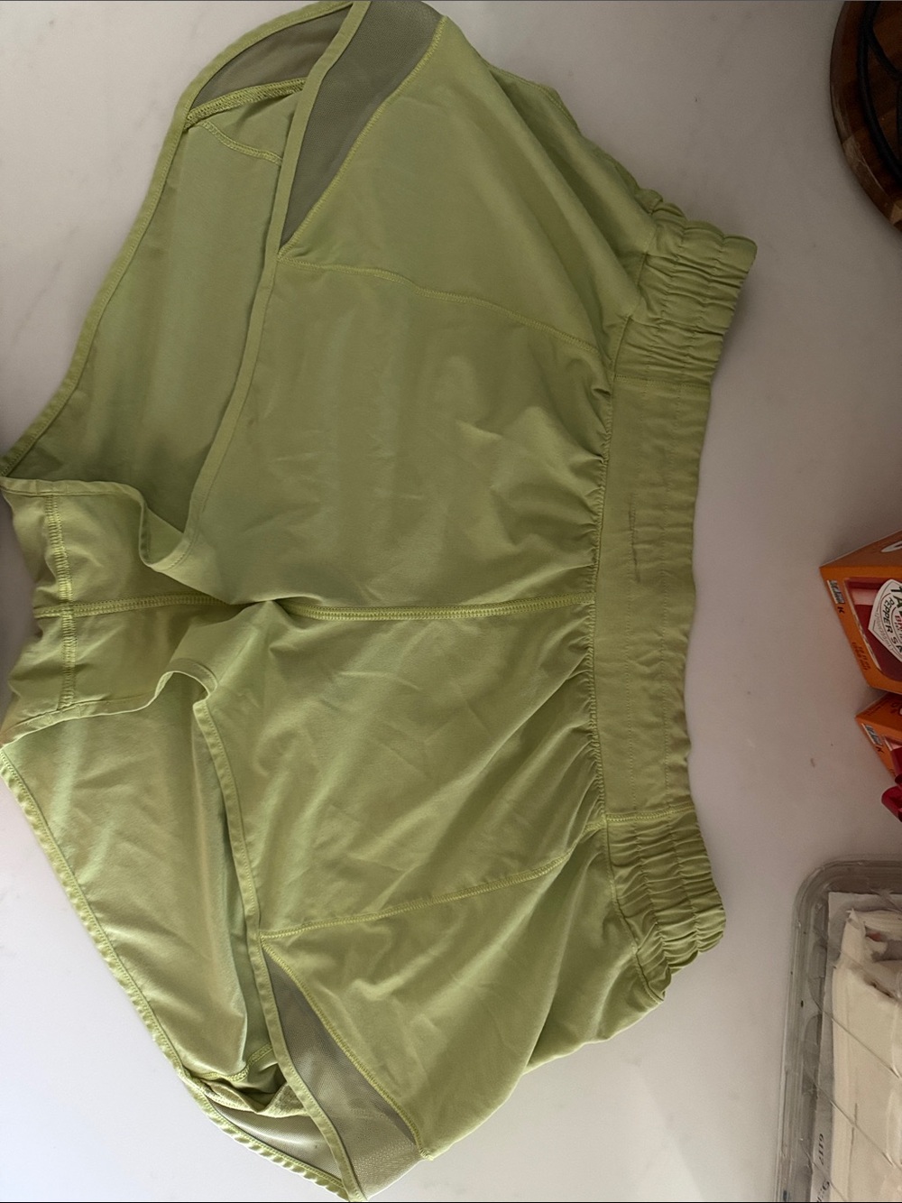 Light Green Lululemon Hotty hot shorts